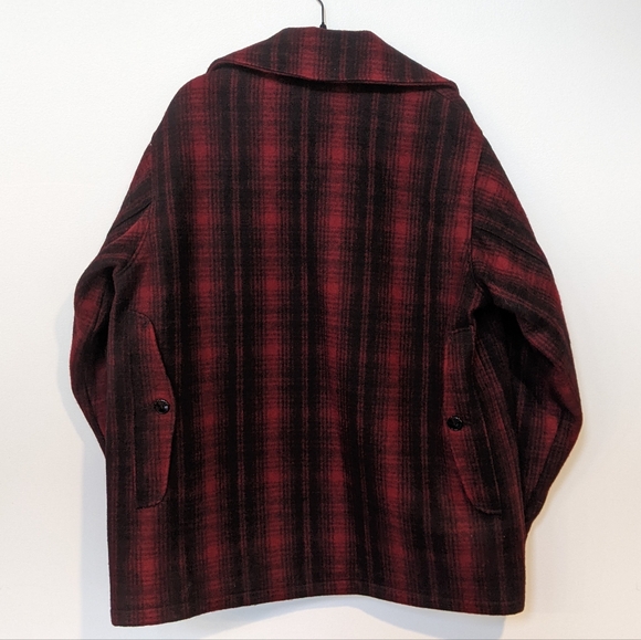Vintage Mackinaw Woolrich Size 44 Red Buffalo Plaid Wool Hunting Jacket Coat USA - Picture 2 of 7